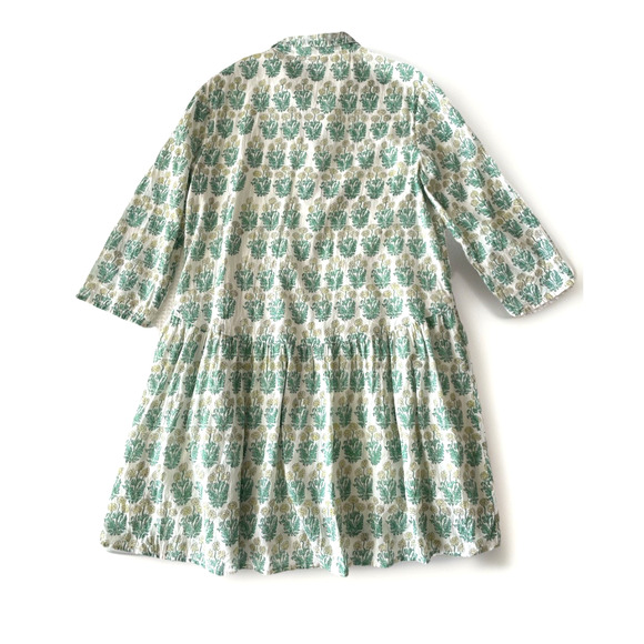 Ro's Garden Women's Size Medium Shirt Dress Deauville 3/4 Sleeve Floral - Picture 3 of 4